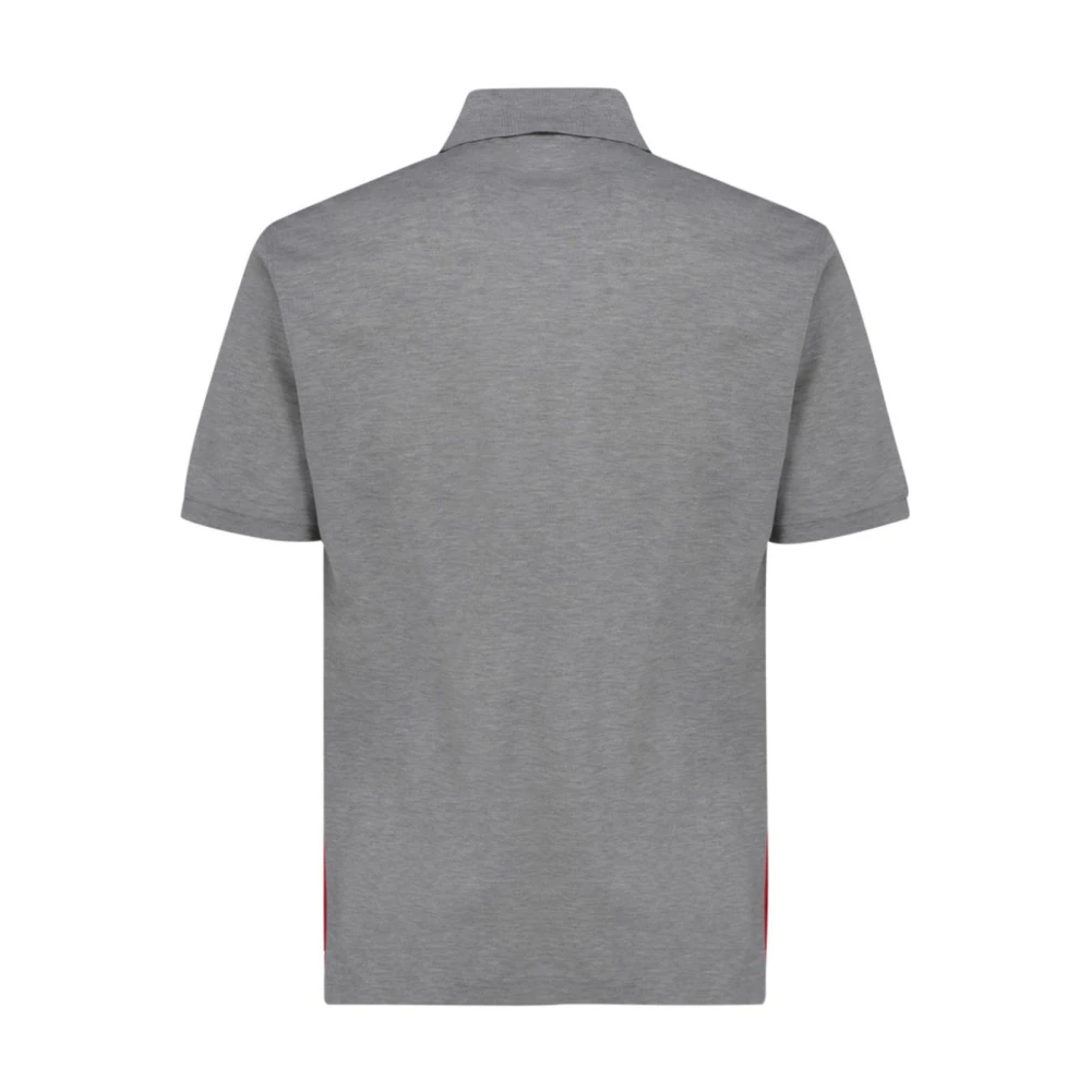 Thom Browne Grijze Polo Shirt met RWB Streep Gray Heren