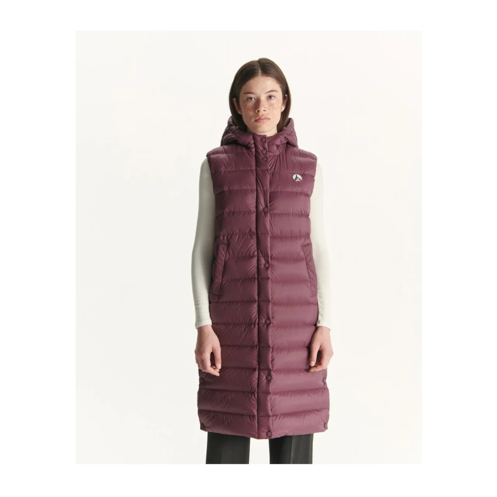 Jott Rode Puffer Vest met capuchon Purple Dames