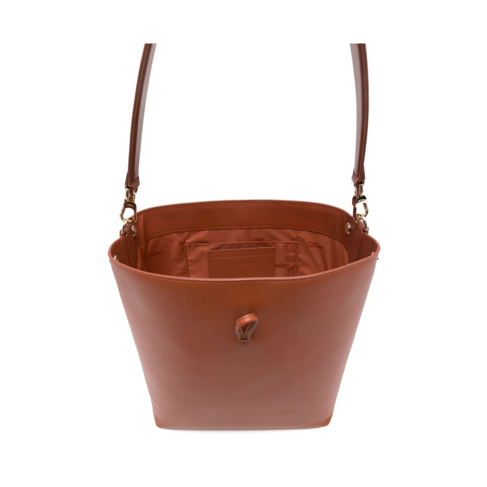 Longchamp Bruine Foliage Schoudertas met Toggle Brown Dames
