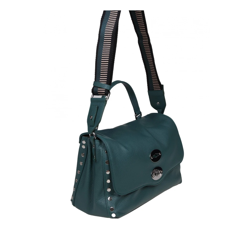 Zanellato Groene Leren Handtas Twist Lock Green Dames