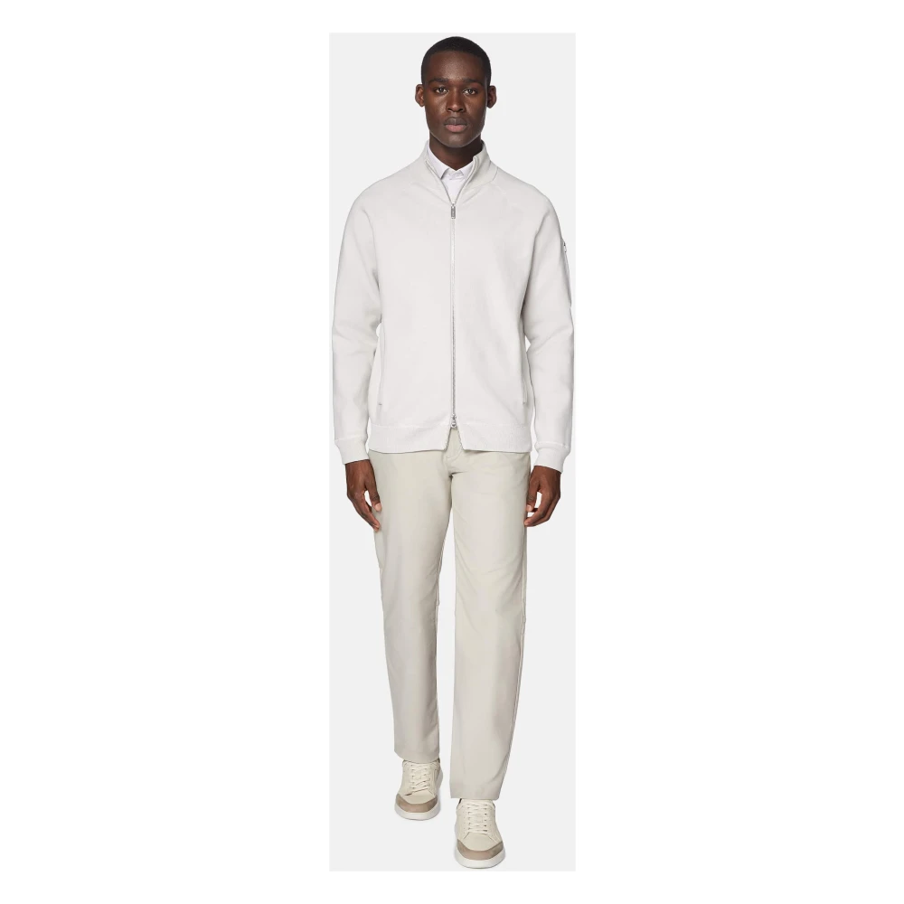 Boggi Milano Full-Zip Gebreide Sweatshirt Gray Heren