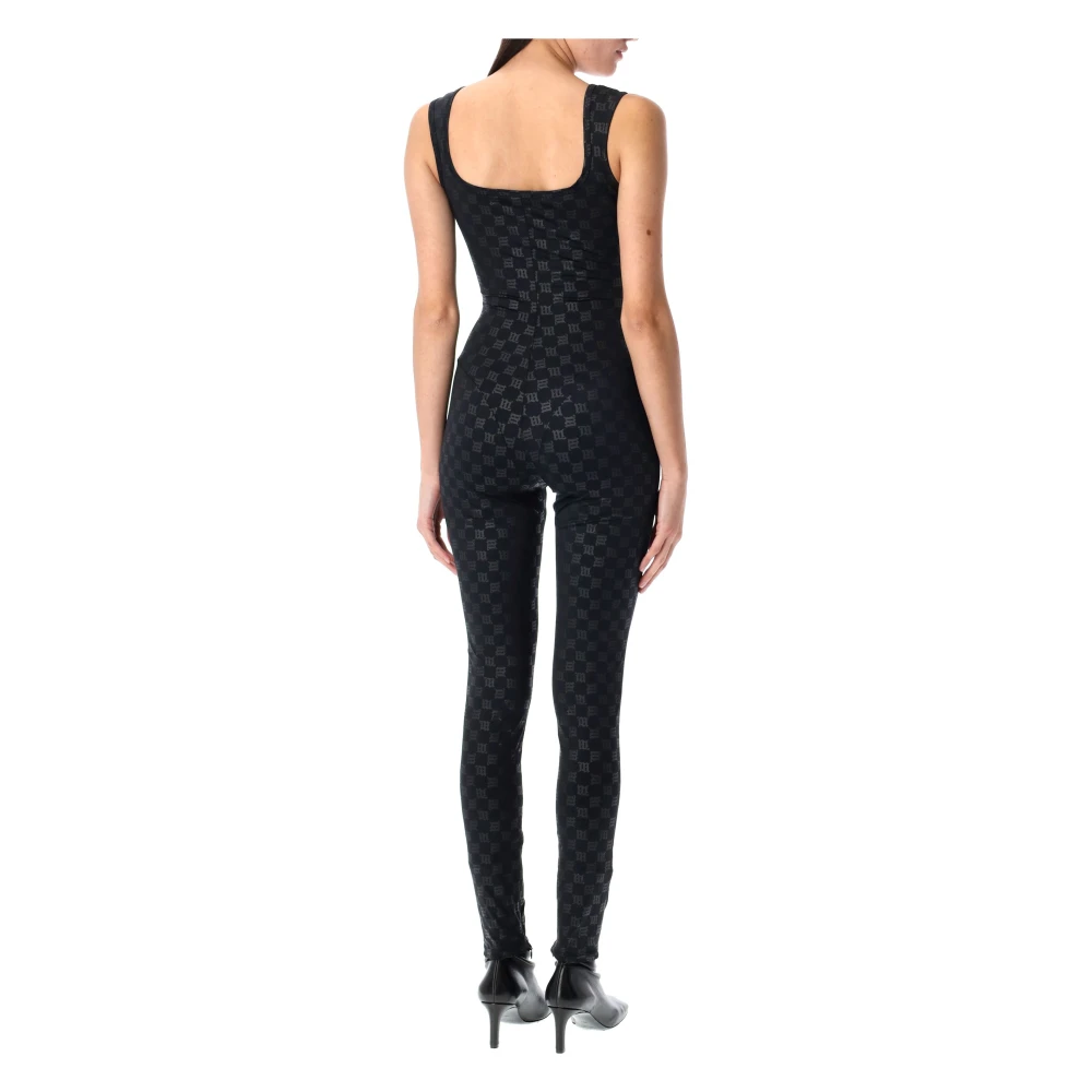 Misbhv Zwart Monogram Bodysuit Buitenkleding Black Dames