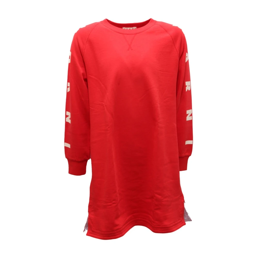 Marni Girls Red Dresses, 12 Y, 2935Al Abito Sweatshirt Dress