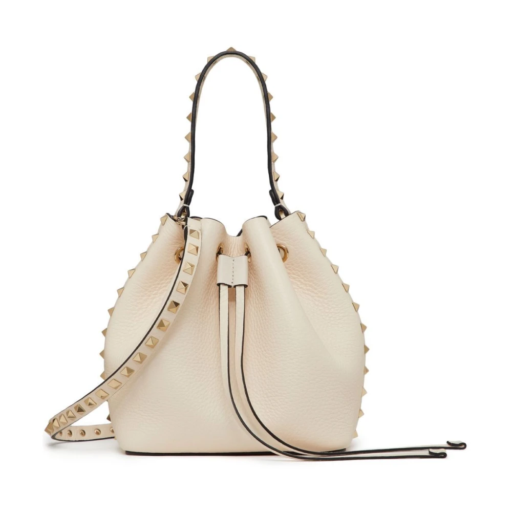 Valentino Garavani Witte Korrelige Leren Rockstud Tas White Dames