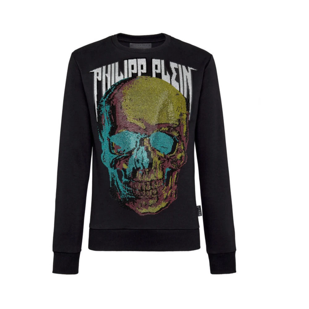 Philipp Plein Men's Black Sweatshirts, L, Sweatshirt Ls Skull