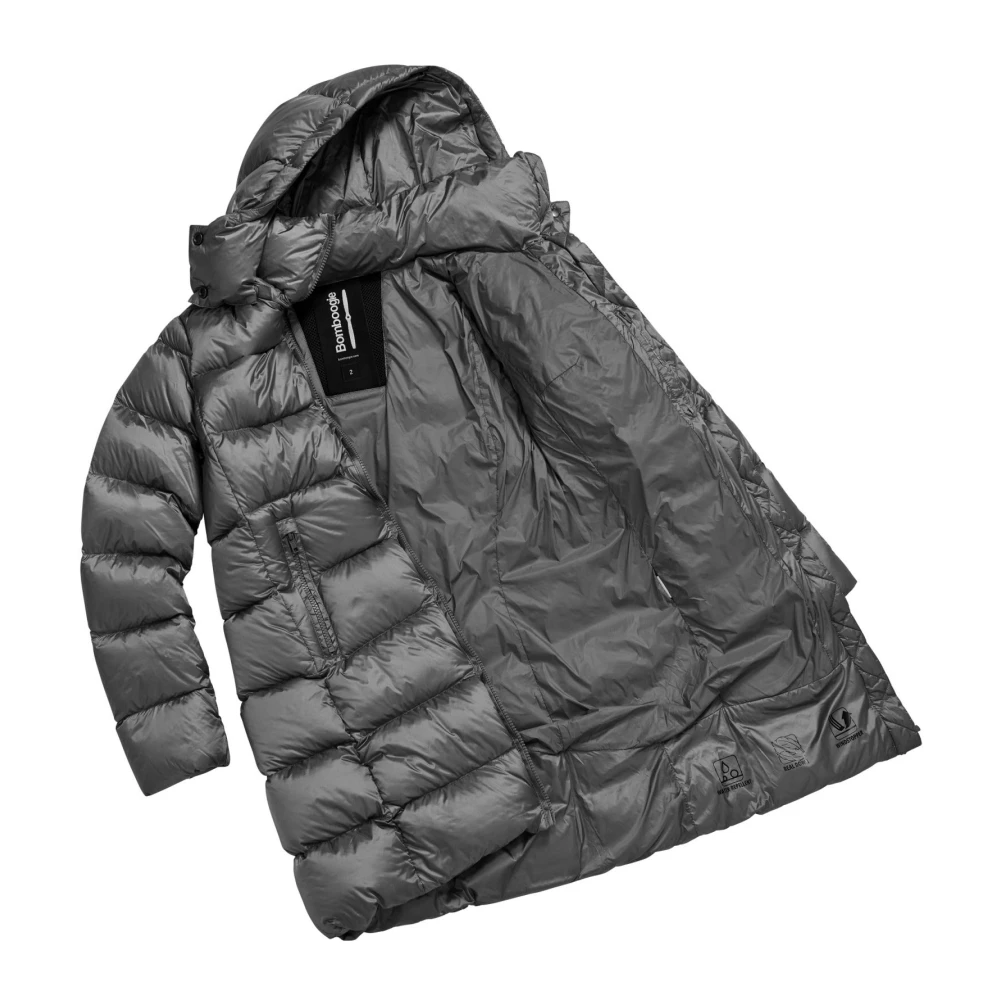 BomBoogie Heldere Nylon Donsjas met Afneembare Capuchon Gray Dames
