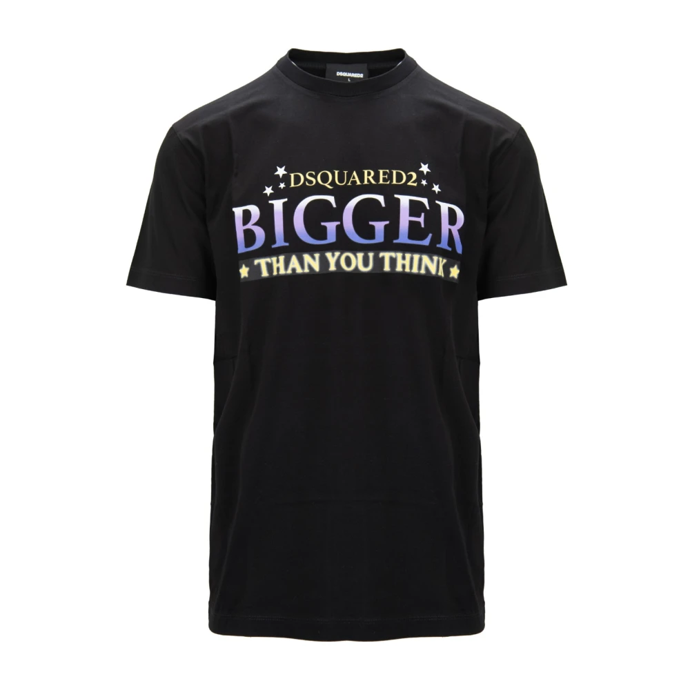 Dsquared2 Black T-Shirts, Male, S, Men's Slip-On T-Shirt With Print
