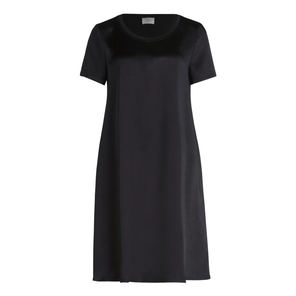 Vera Mont Casual Satin Dress with Ribbed Cuffs Black Dames