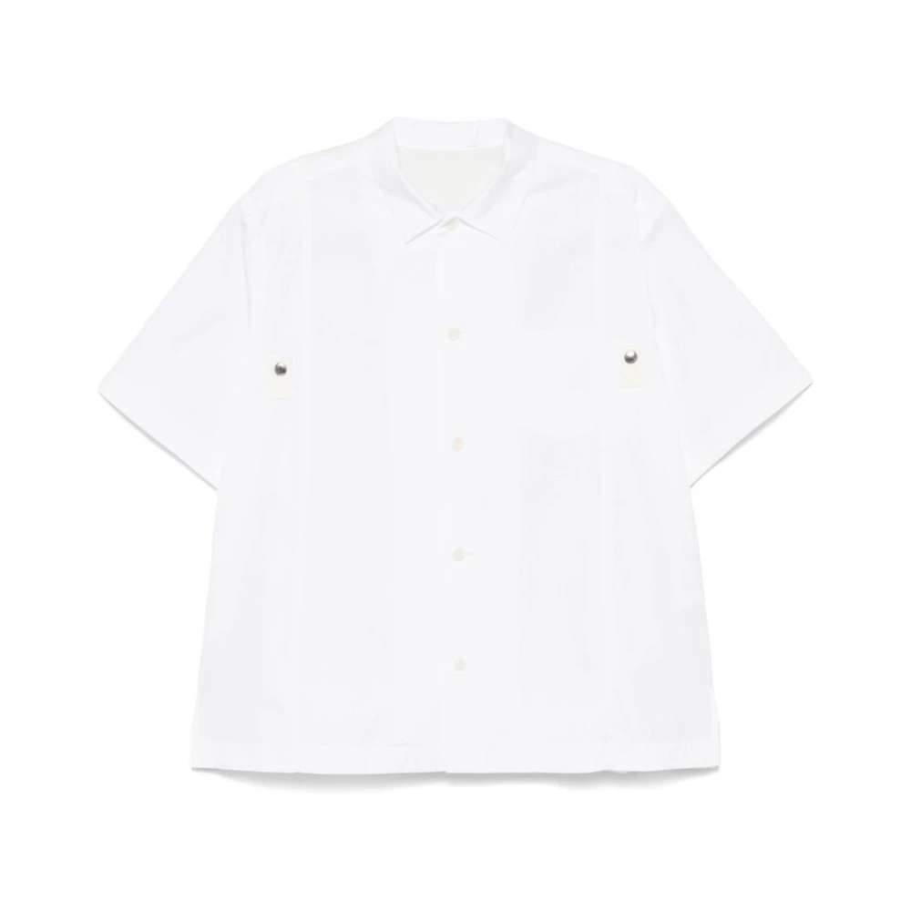 Sacai Witte Button-Up Shirt met Korte Mouwen White Heren