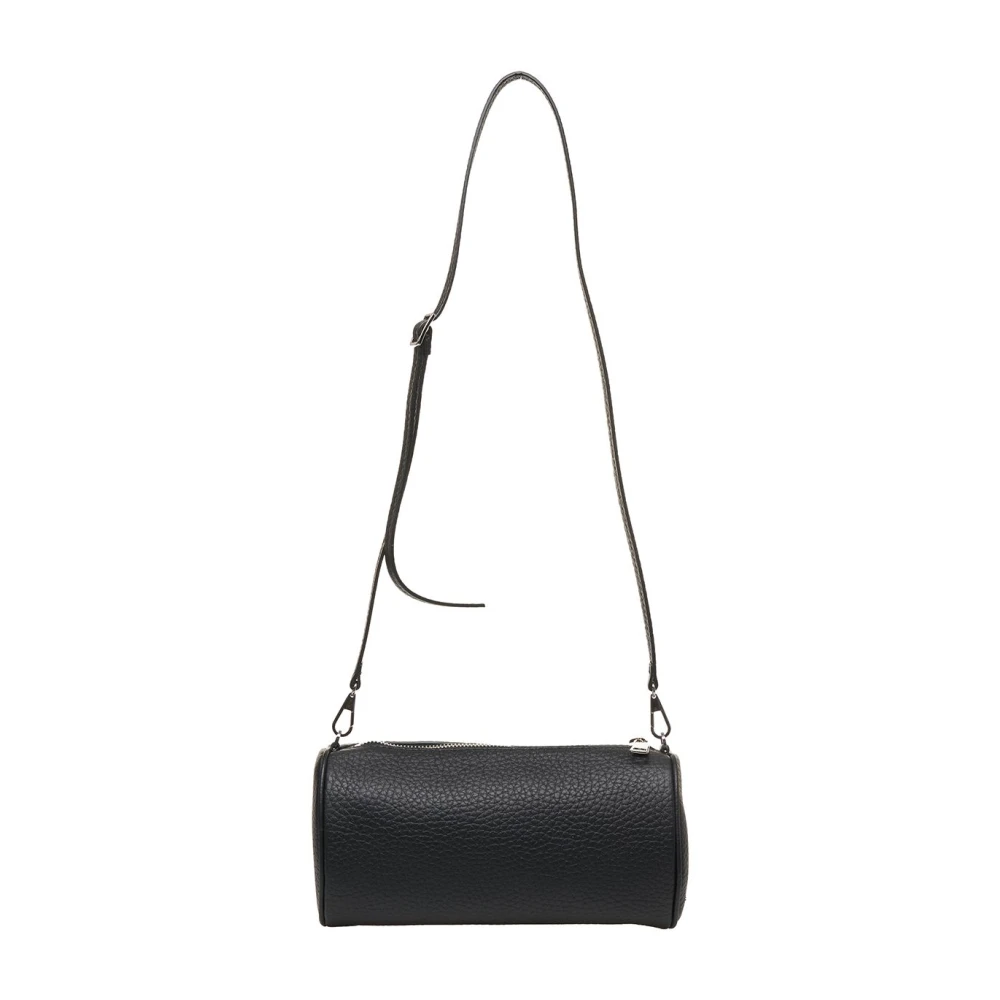 Orciani Zwarte leren schoudertas Black Dames