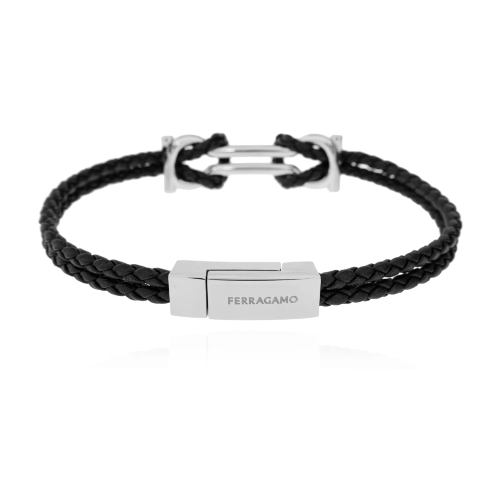 Ferragamo Uomo Nero - Bracciale Tessuto Gancini - Accessories - M