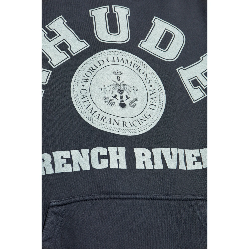 Rhude Logo Hoodie Gray Heren