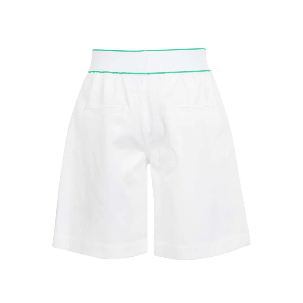 Bottega Veneta Logo Katoenen Shorts Italië Gemaakt White Heren