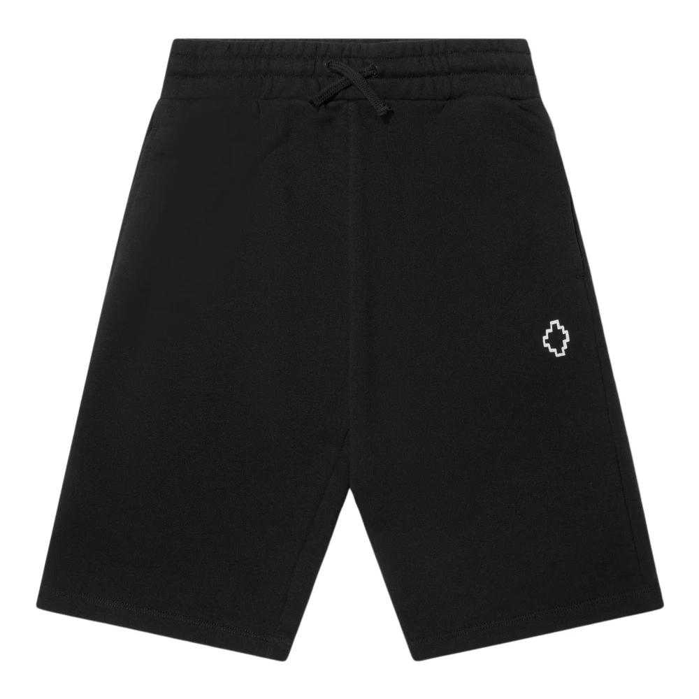 Marcelo Burlon Boys Black Shorts, 4 Y, Logo Print Sweat Shorts