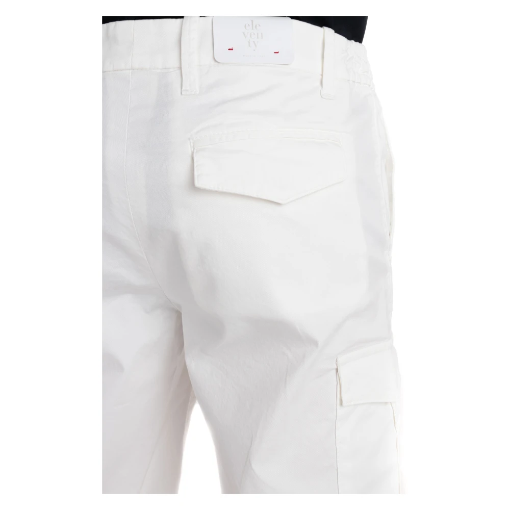 Eleventy Witte Shorts met Rits en Knoop White Heren