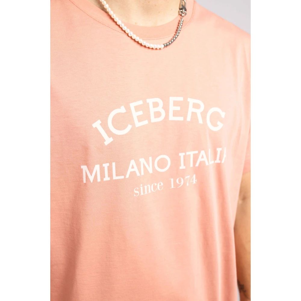 Iceberg 5D Milano Roze Heren T-Shirt Pink Heren