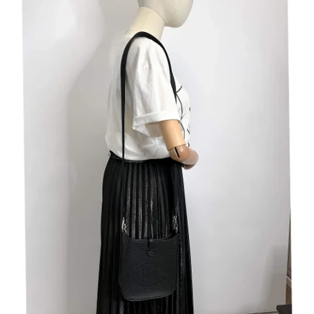 Hermès Vintage Pre-owned Leather crossbody-bags Black Dames