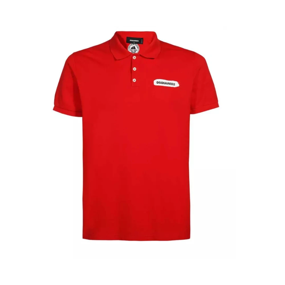 Dsquared2 Rode Polo Shirt met Logo Red Heren