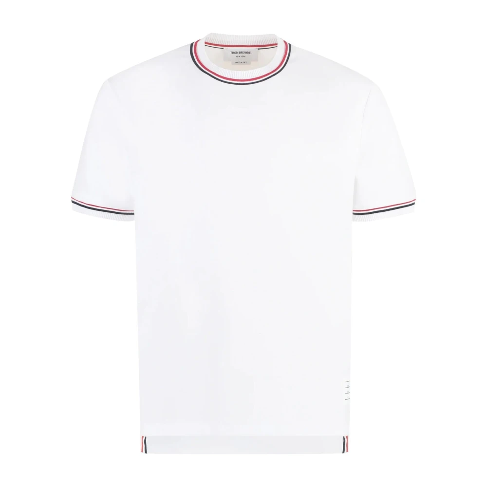 Thom Browne Wit Katoenen T-Shirt met Ribboorden White Heren