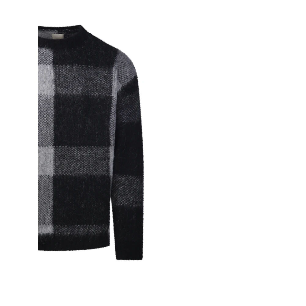 Emporio Armani Quadri Sweater in Neutraal Grijs Multicolor Heren