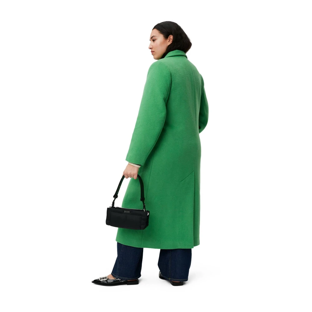Ganni Stijlvolle wollen jas Green Dames