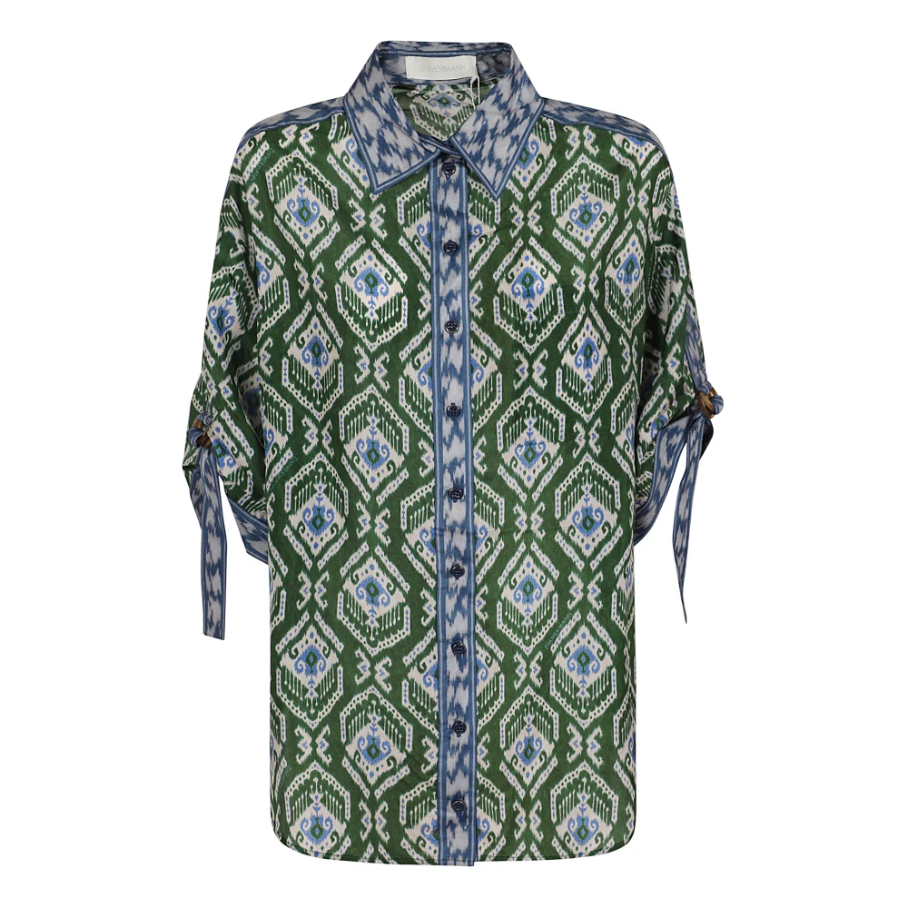 Zimmermann Groene Zijden Shirt Elegantie Comfort Multicolor Dames