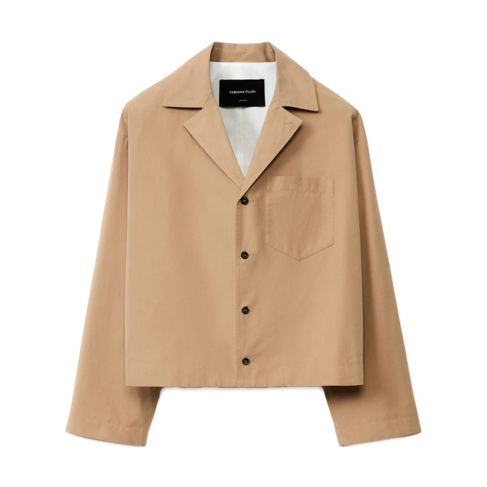 Fabiana Filippi Beige Jas met Knoopsluiting Beige Dames