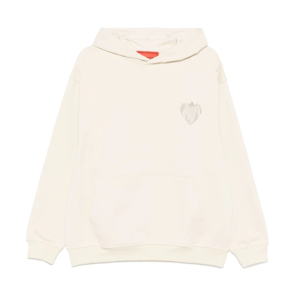 Vision OF Super Hoodie met geborduurd hart en logo Beige Heren