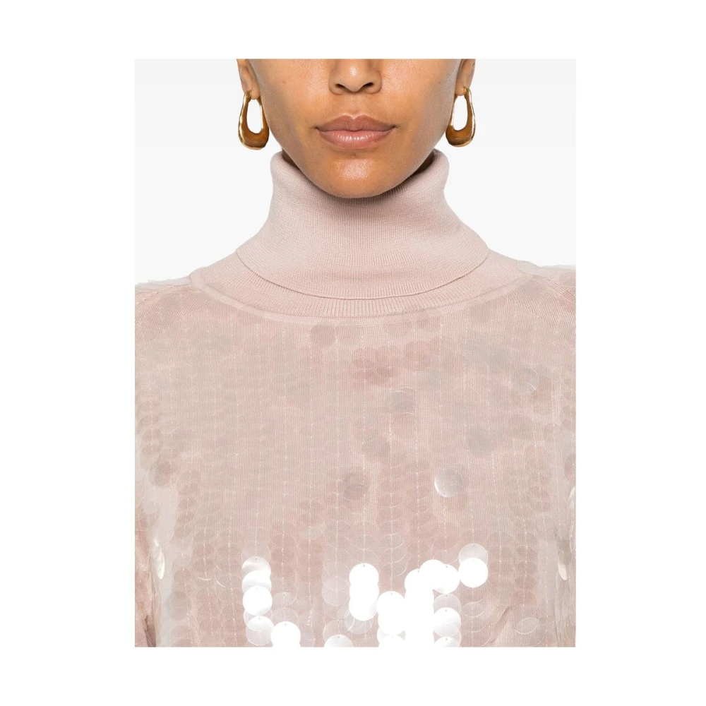 Ermanno Scervino Blush Pink Paillet Gebreide Trui Pink Dames