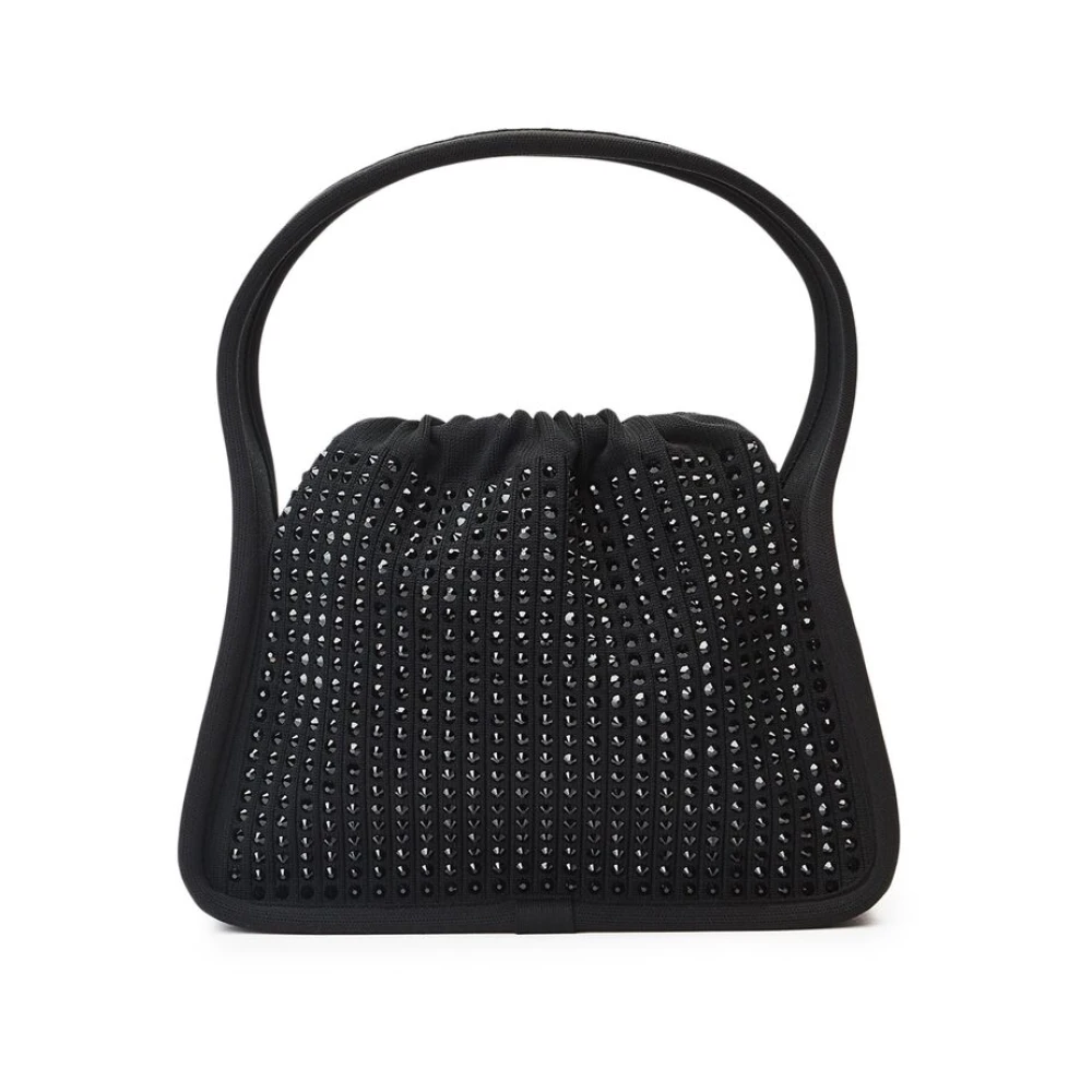 alexander wang Zwarte Kristalversierde Trekkoordtas Black Dames