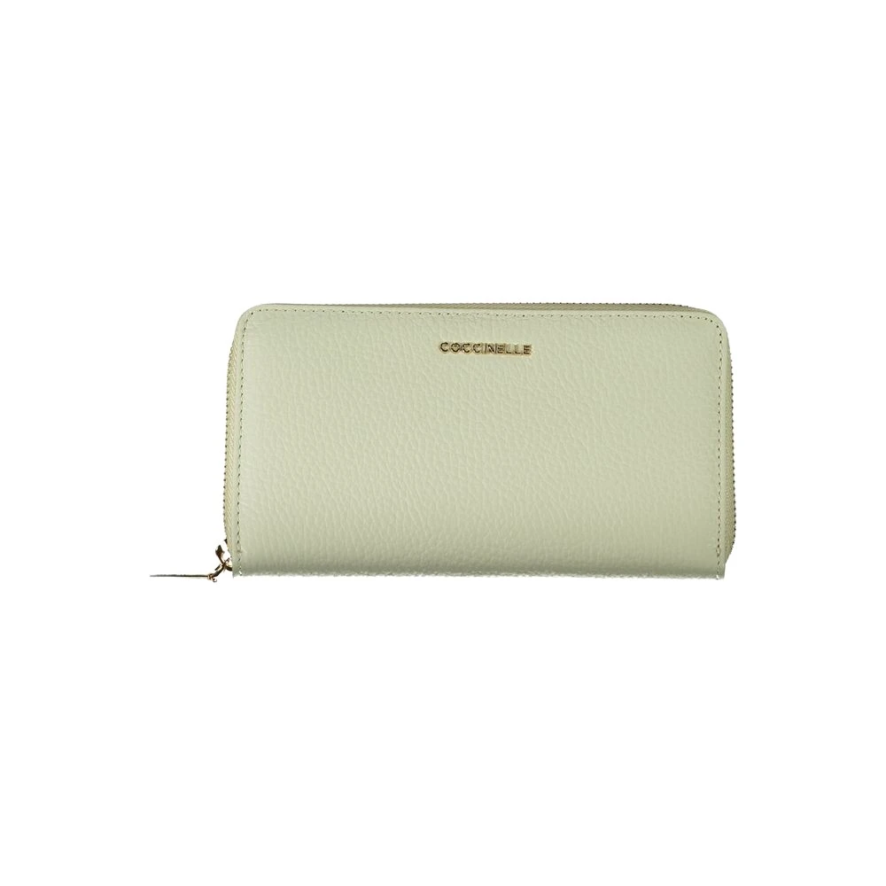 Coccinelle Groene Leren Portemonnee met Meerdere Compartimenten Green Dames