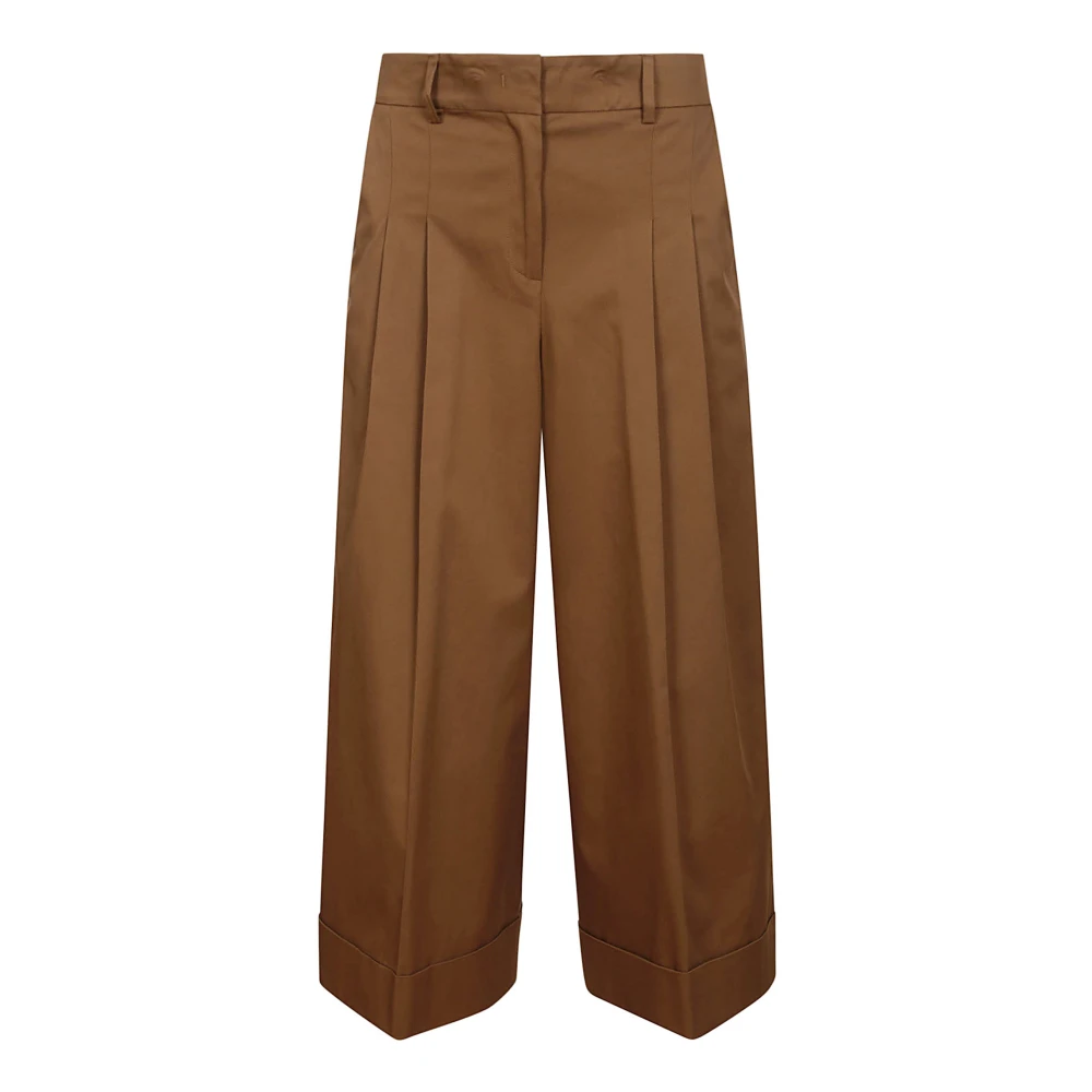 PT Torino Wide Trousers Brown Dames