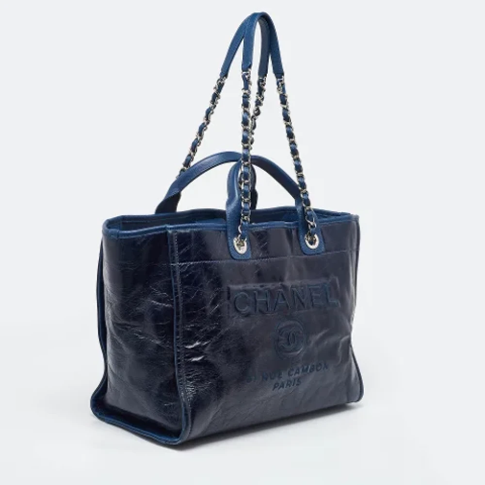 Chanel Vintage Pre-owned Leather totes Blue Dames