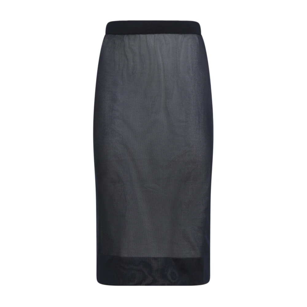 Saint Laurent Blauwe Midi Rok Dameskleding Blue Dames