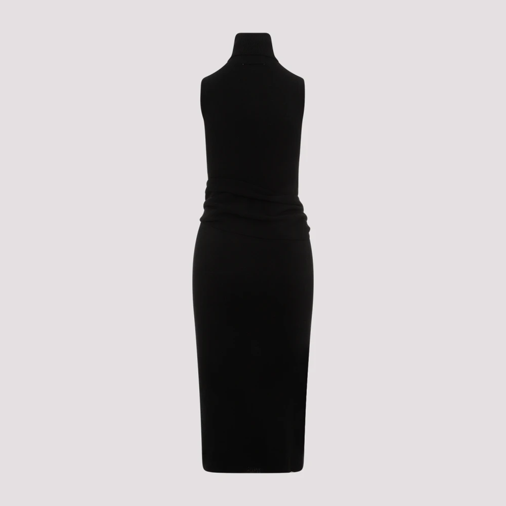 MM6 Maison Margiela Zwarte wollen midi-jurk Black Dames