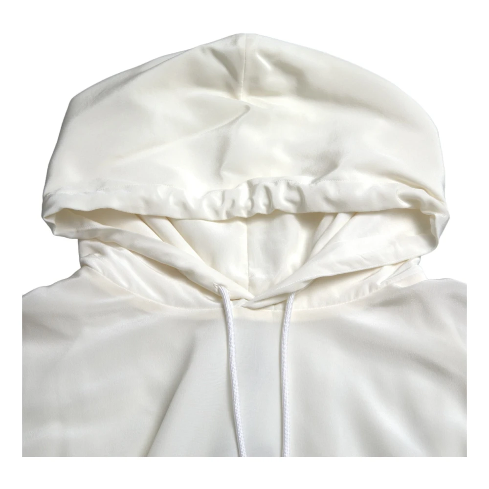Dolce & Gabbana Wit Bloemenprint Zijden Hoodie Trui White Heren