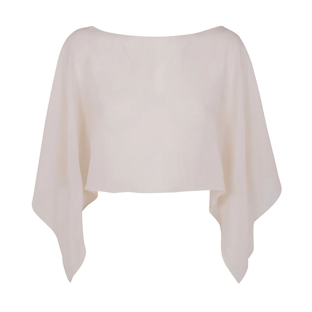 D.Exterior Witte Zijden Sjaal Elegant Accessoire White Dames