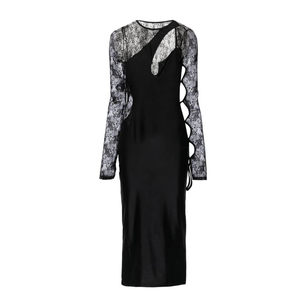 Versace Jeans Couture Zwarte Jurk Aw24 Damesmode Black Dames