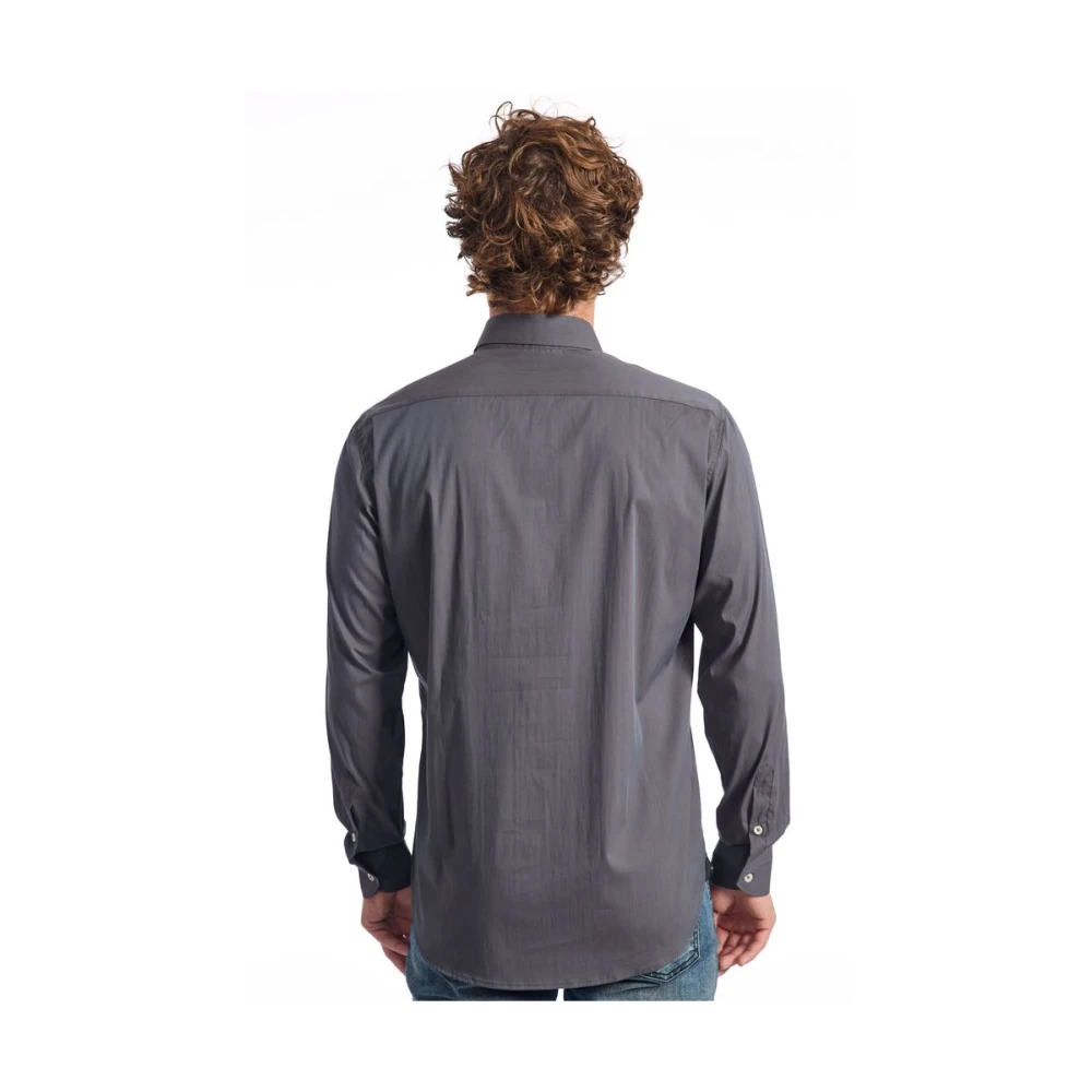 Baldinini Trendy Grijs Katoenen Overhemd Gray Heren