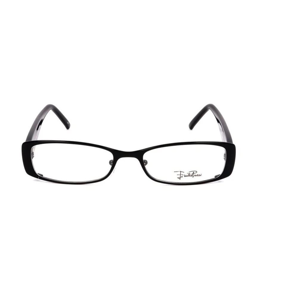 EMILIO PUCCI Zwarte Metalen Frame Stijlvolle Bril Black Dames