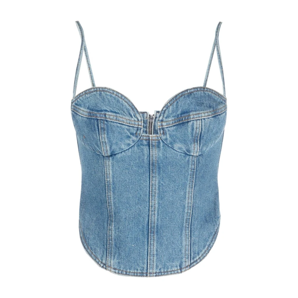 Magda Butrym Blå Denim Bustier Top Blue, Dam