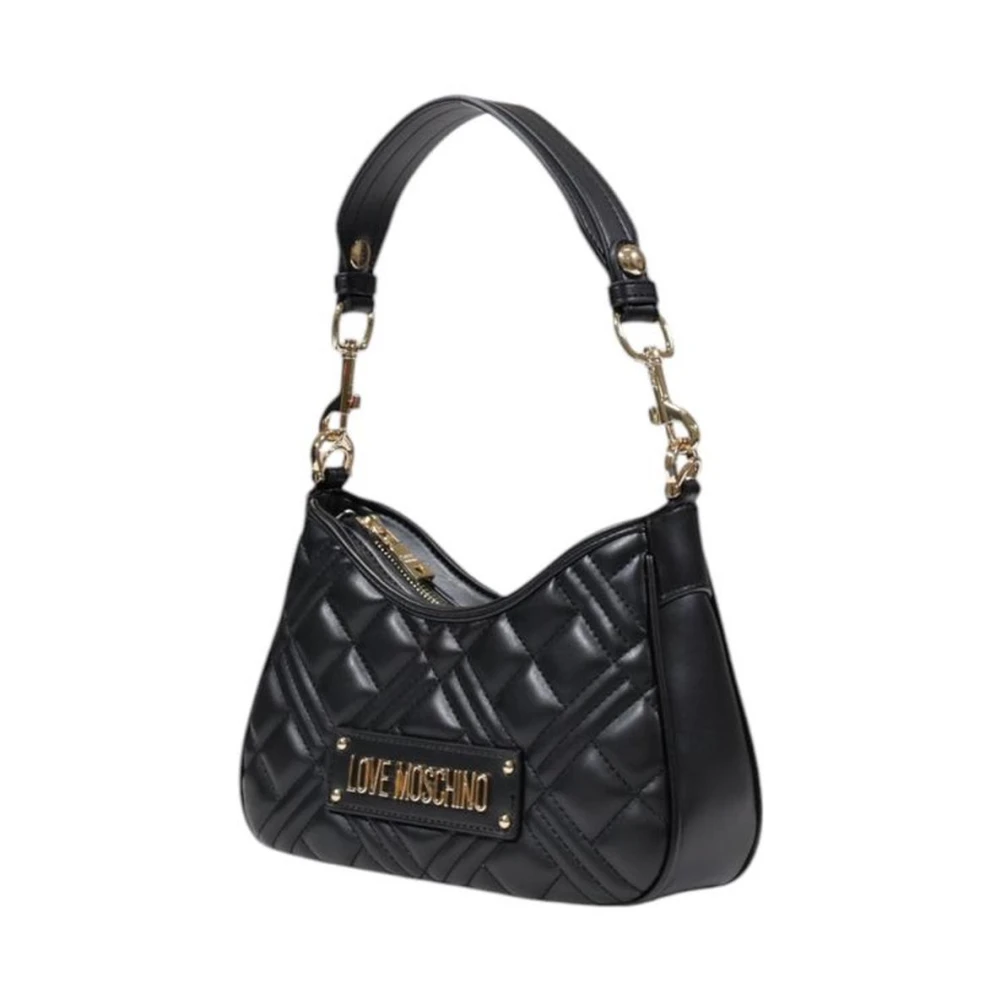 Love Moschino Zwarte Polyethyleen Handtas Elegant Ontwerp Vrouwen Black Dames