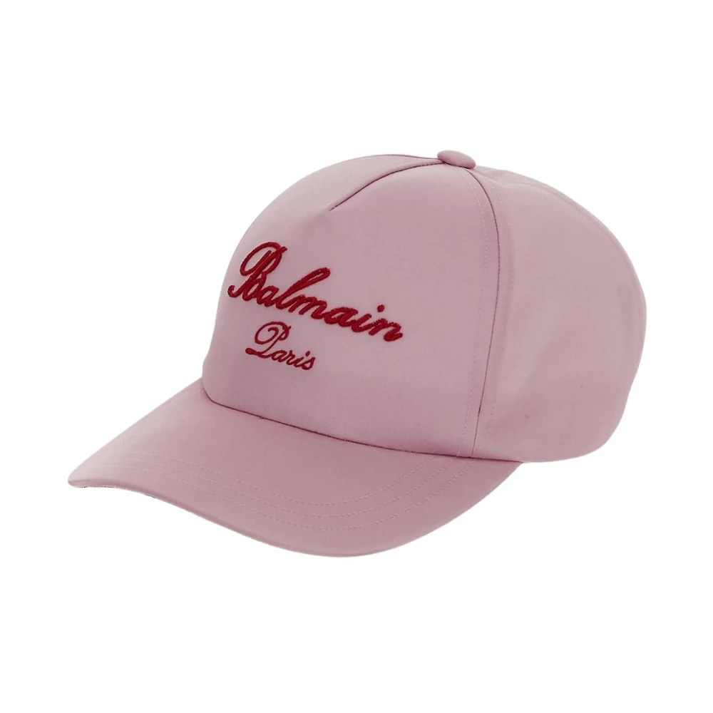 Balmain Polyester Logo Cap Pink Dames