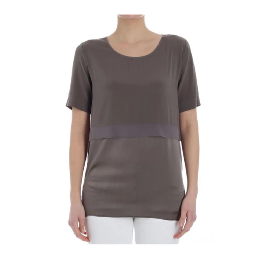 Kangra Korte Mouw Blouse Green Dames