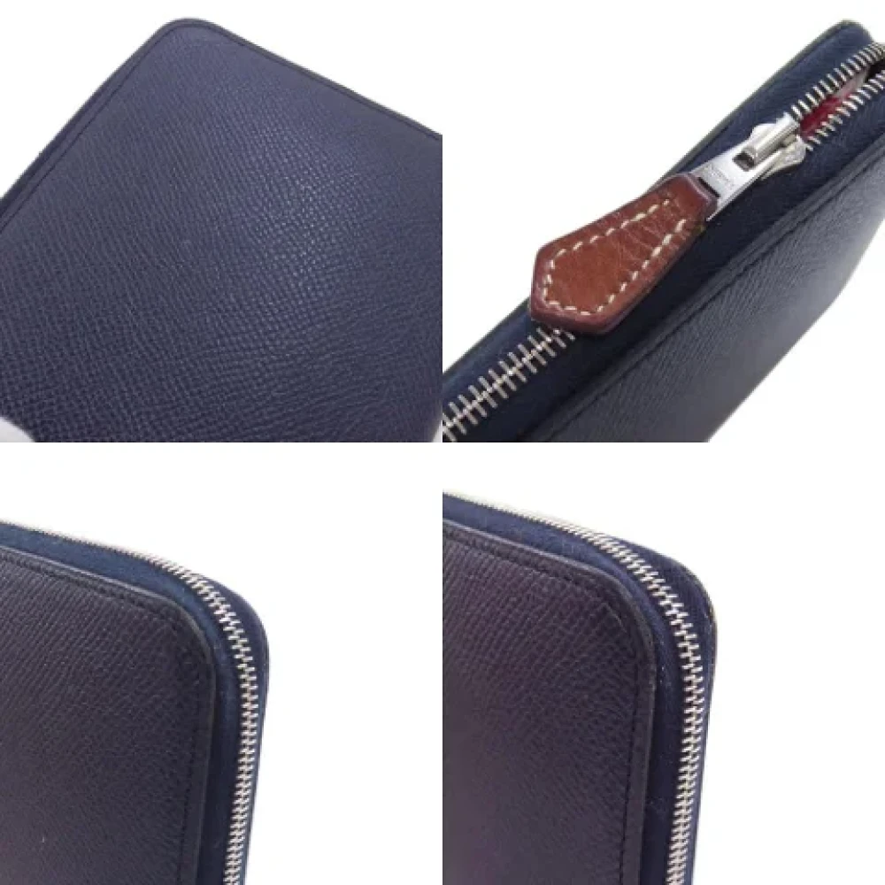 Hermès Vintage Pre-owned Leather wallets Blue Dames