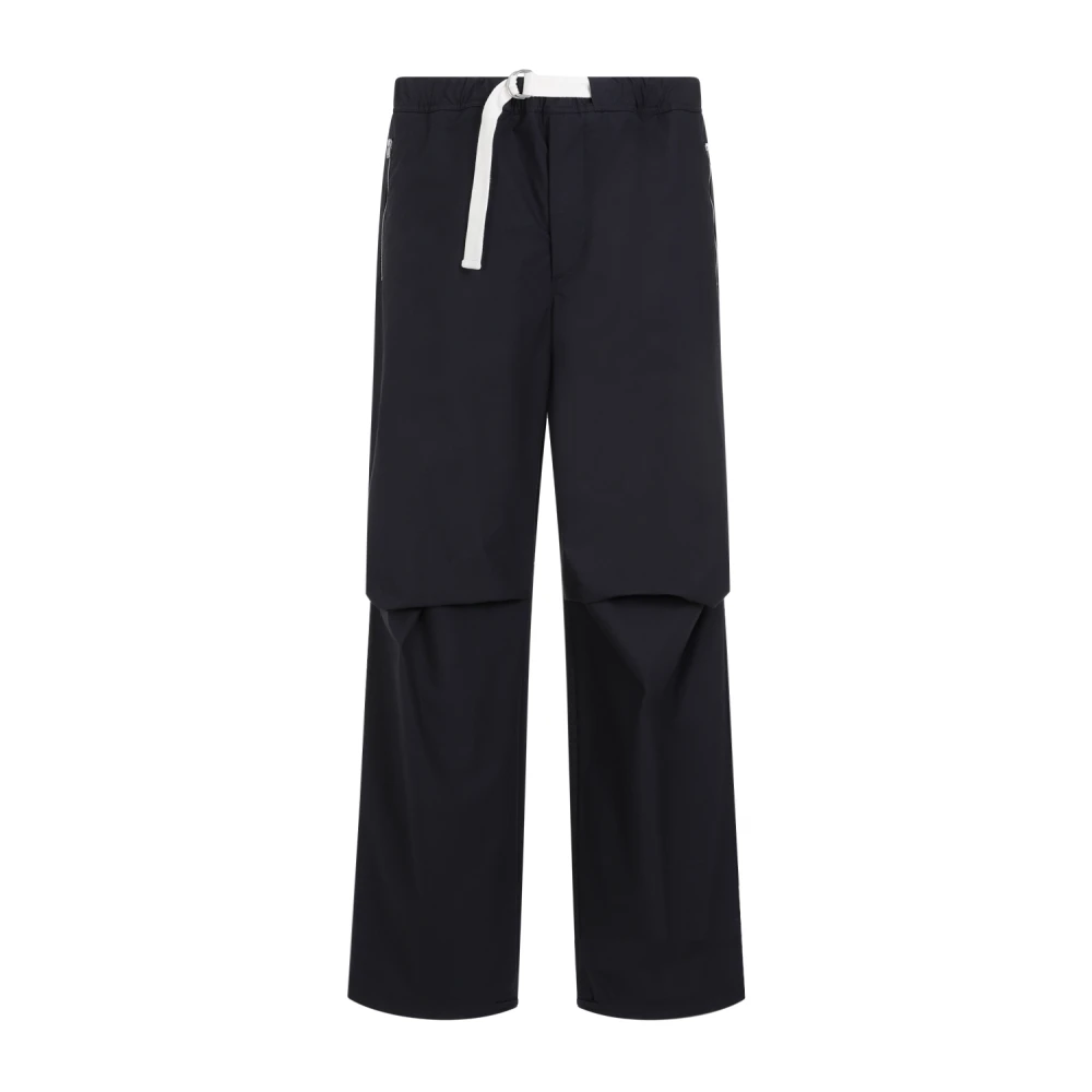 Jil Sander Navy Blauwe Katoenen Broek Blue Heren