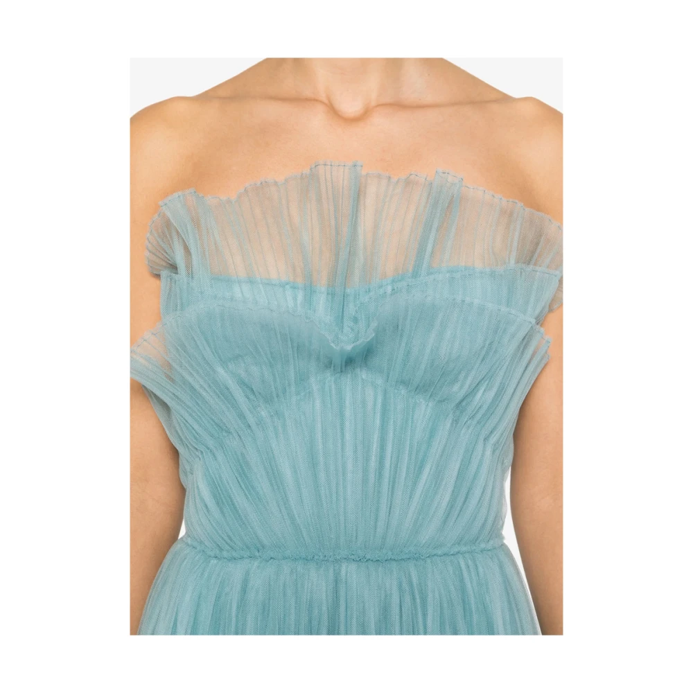 Costarellos Aqua Blauw Mesh Panel Jurk Blue Dames