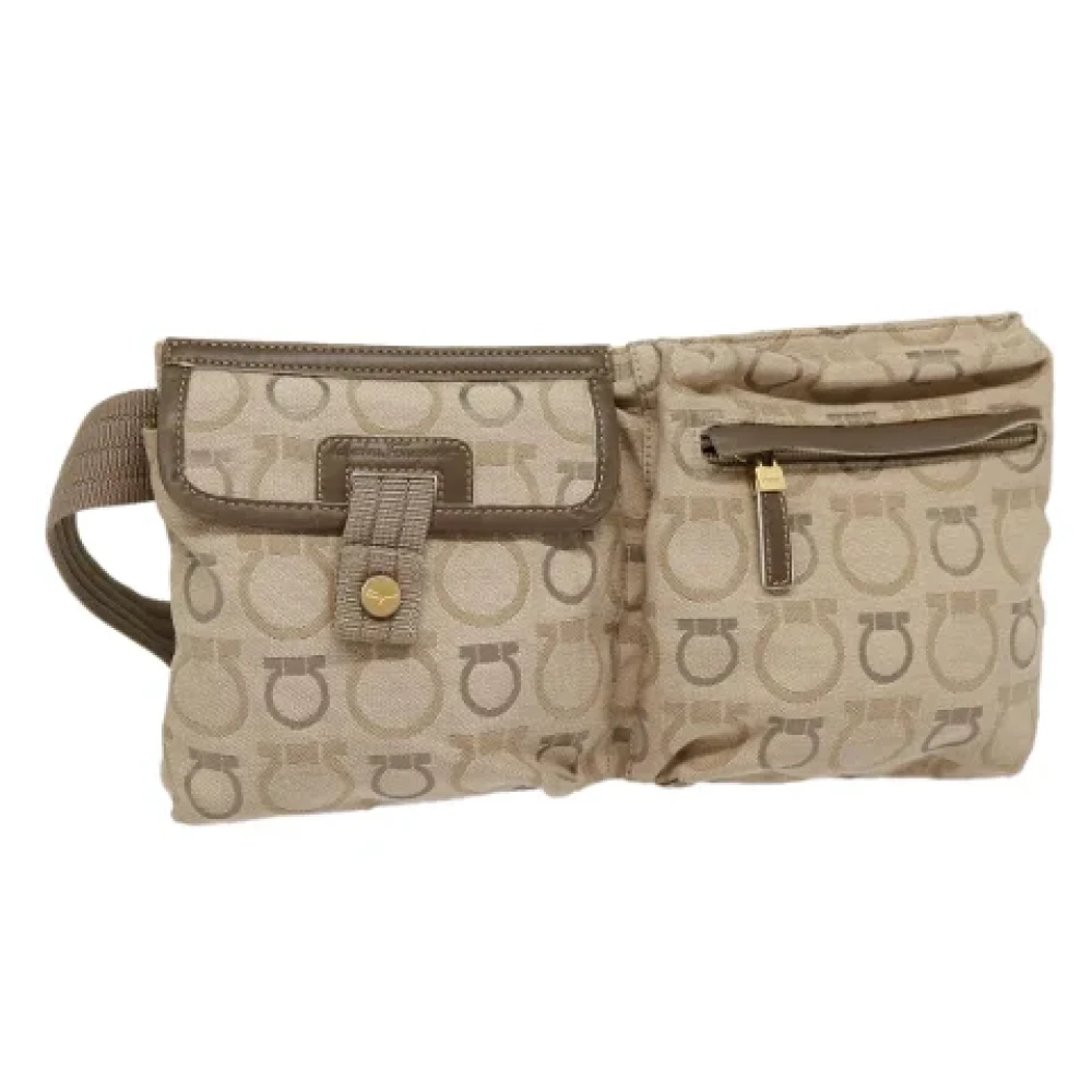 Salvatore Ferragamo Pre-owned Canvas crossbody-bags Beige Dames