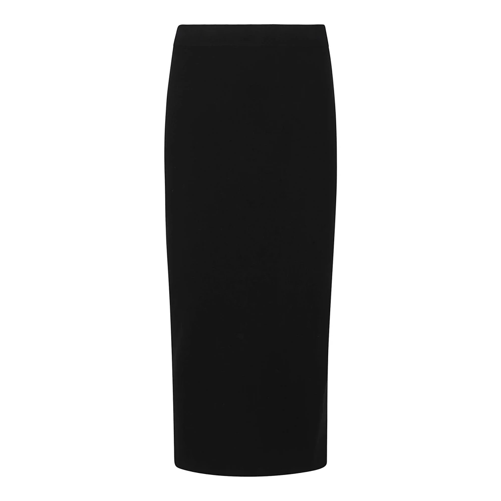 Laneus Wol Kasjmier Rok Zwart Italië Black Dames