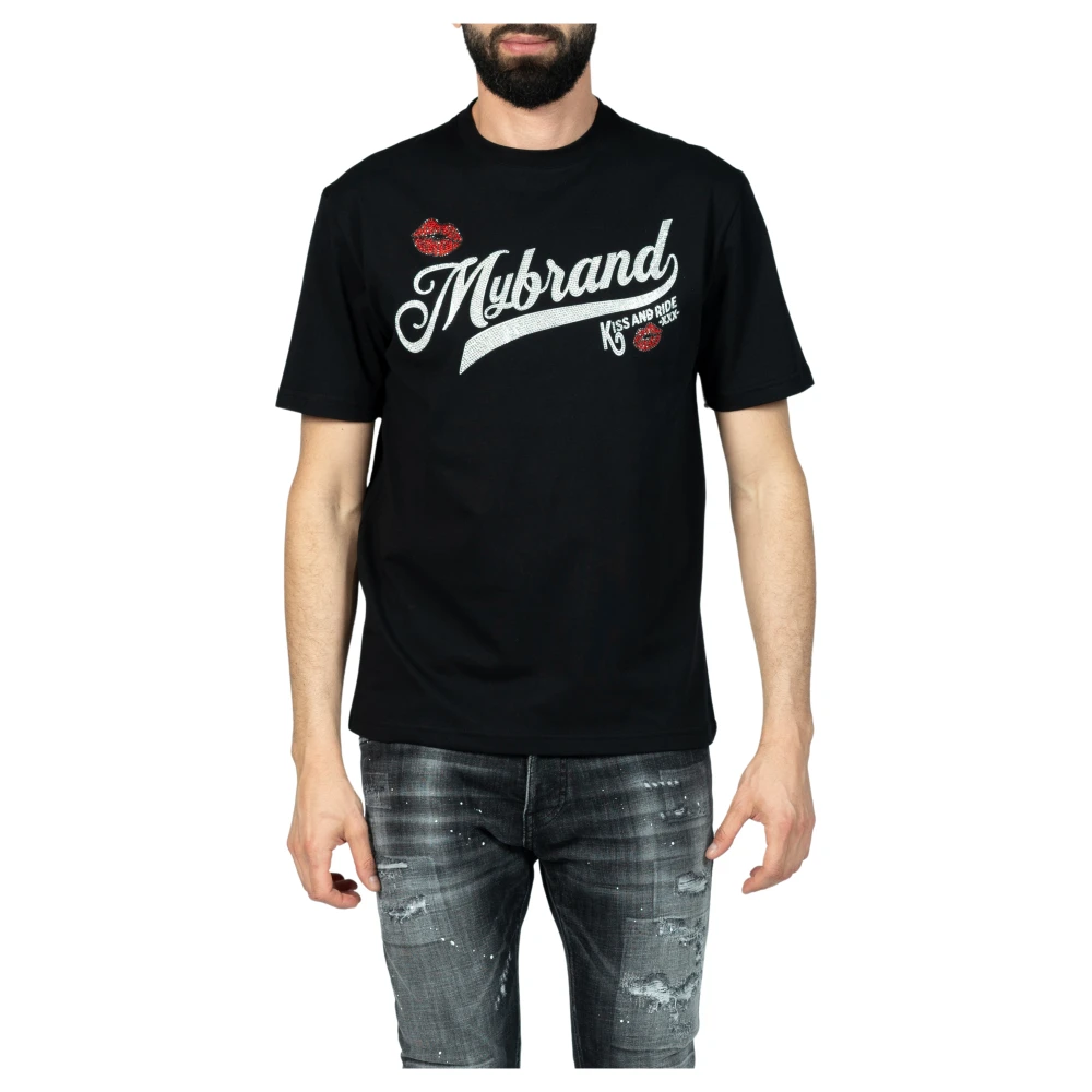 My Brand Kiss and Ride Zwarte Tee Black Heren